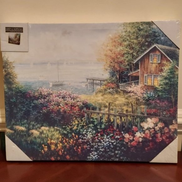 Bay's Domain Led Light Canvas Wall Art by Nicky Boehme NWT SEE VIDEO - Picture 4 of 9